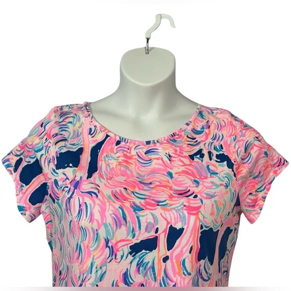 Lilly Pulitzer Marlowe Dress Pelican Pink Head In The Sand Flamingo Print, Large - Picture 5 of 9